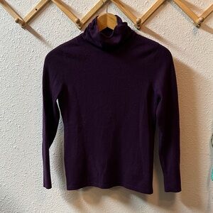 Nordstrom 100% cashmere Women's Purple Turtleneck Sweater